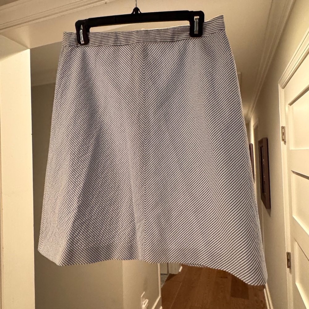 Brooks Brothers Blue Seersucker A-Line Skirt